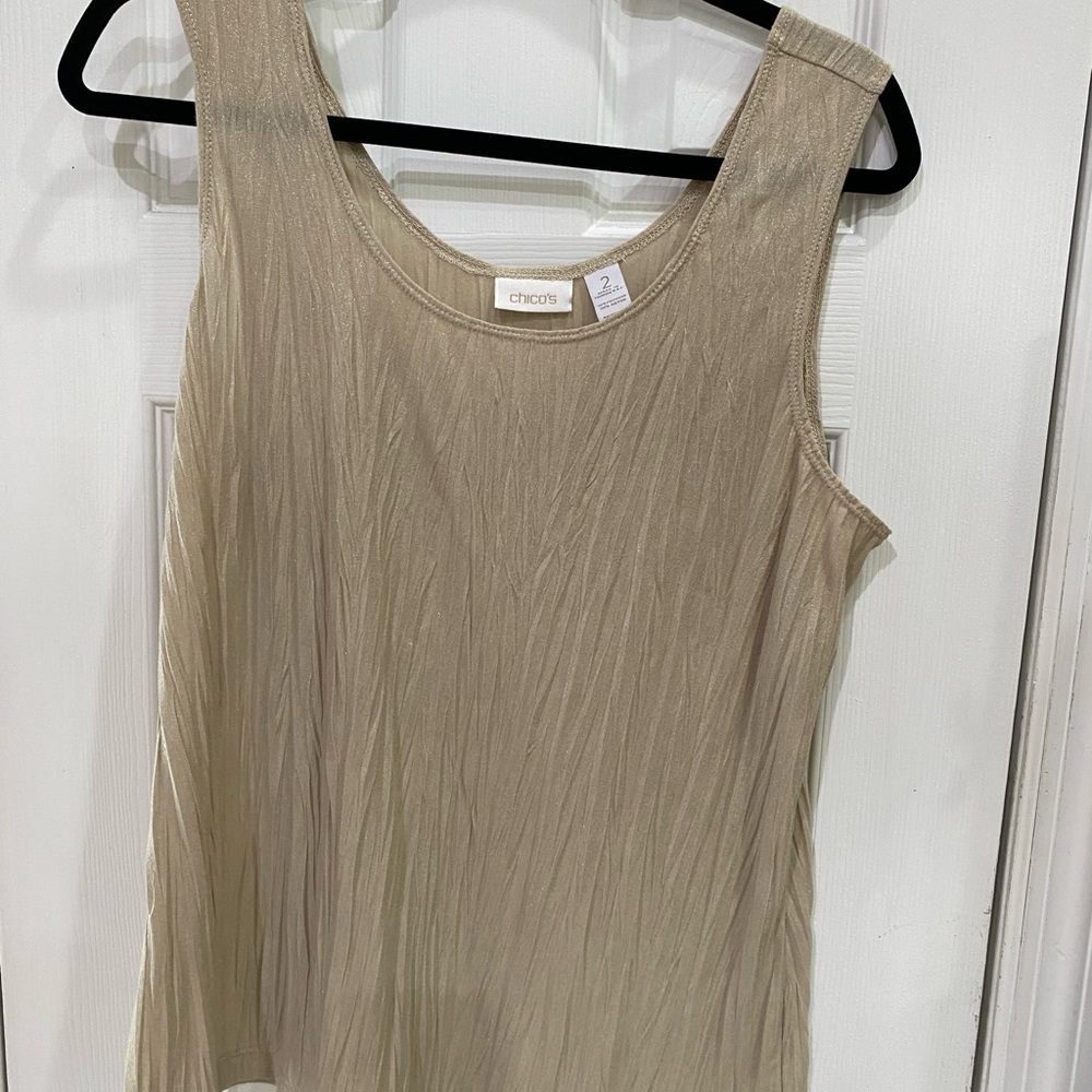 Chico's Elegant Beige Tank Top, slight glimmer